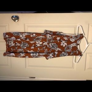 Orange Ruffle Floral Dress